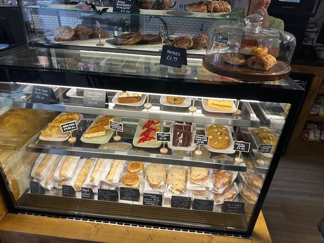 Homemade cakes on the counter at Queen of Tarts